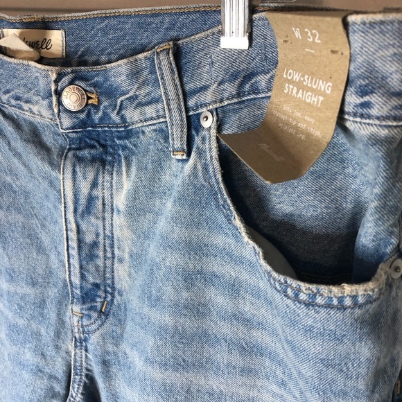 Madewell Low Slung Straight Jeans Women Size 32 Light Wash Casual Loose Classic - Picture 7 of 10